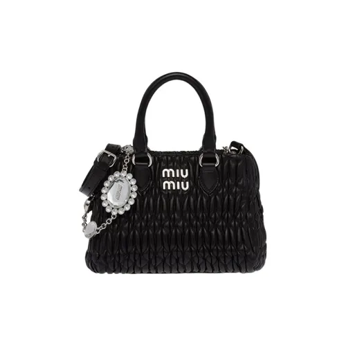MIU MIU Crystal Кожа Сумка через плечо Сумка через плечо Женская Черная