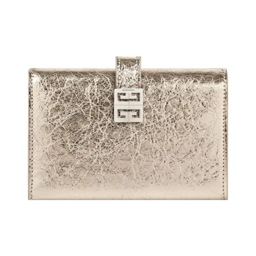 Givenchy Ламинированная телячья кожа Кошелек Женские Пыльно-золотой