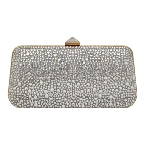 Valentino Rhinestone Clutch Women's Silver