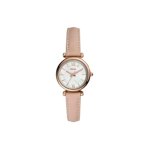 FOSSIL Наручные часы Кварцевый механизм Кожаный ремешок 28 мм Белый циферблат Женские часы