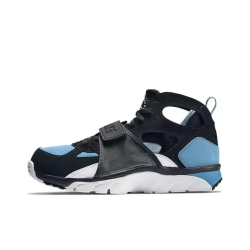 Nike Air Trainer Huarache Амортизация Износостойкий MID Топ Винтажные баскетбольные кроссовки Мужской Синий Черный