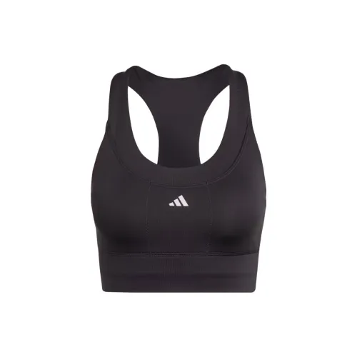 Adidas RUN Карман Средняя поддержка Бюстгальтер Женский Черный