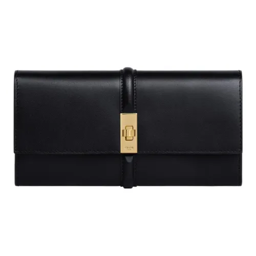 CELINE 16 Телячья кожа Кошелек Большой Женские Черный