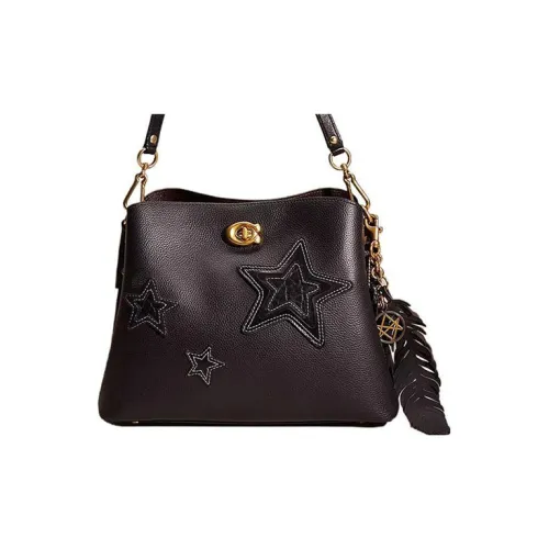 COACH Willow Кожа Тоут Сумка Сумка для покупок Сумка на плечо Большая Женская Черная