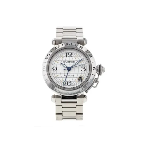 Cartier Унисекс Часы Автоматический Механический Механизм 35 мм Белый Циферблат Корпус из Нержавеющей Стали Ремешок из Нержавеющей Стали
