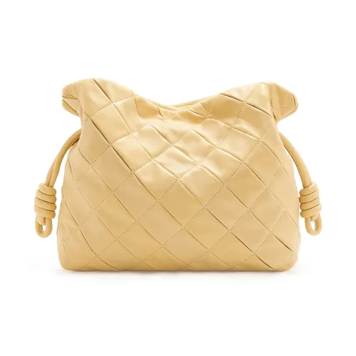 LOEWE Flamenco Nappa Sheepskin Crossbody Clutch Women's Butter
