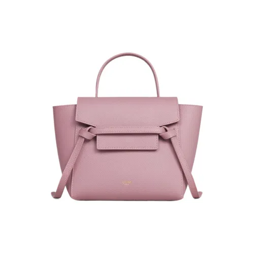 CELINE Телячья кожа с текстурой сумка с плечевого ремня сумка через плечо сумка Extra Mini женский лепесток розовый