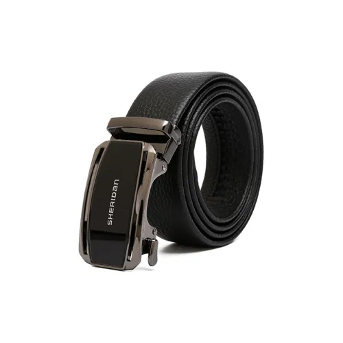 SHERIDAN Деловой Повседневный Стиль Коровья Кожа Сплав Автоматическая Застежка Ремень Мужской Черный Ширина 3,5 см