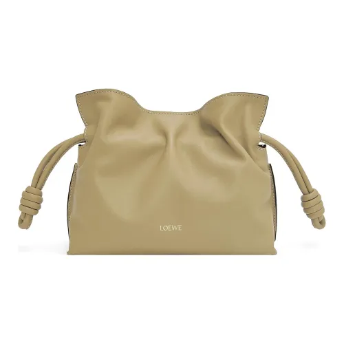 LOEWE Flamenco Nappa Коровья кожа Одно плечо Через плечо Клатч Мини Женские Глина Зеленый