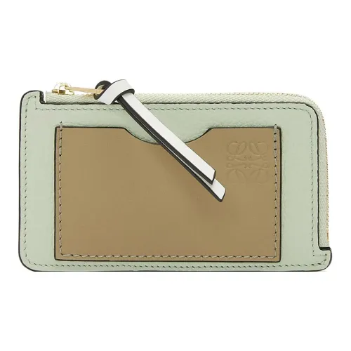 LOEWE Коровья кожа Держатель для карт Женский Весенний Изумрудный и Глинистый Зеленый
