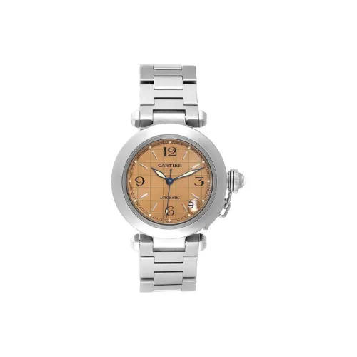 Cartier Автоматический Механический Механизм Мужские Часы PASHA DE 35мм*10мм Кофейный