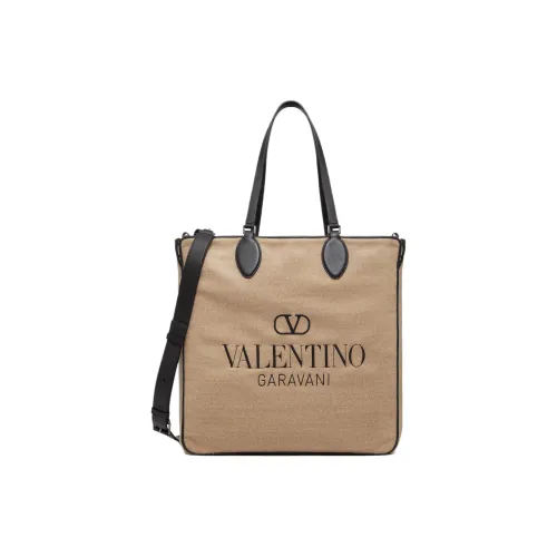 Valentino Овчина Тоут Сумка Сумка для покупок Сумка через плечо Сумка Мужская Черная и Бежевая