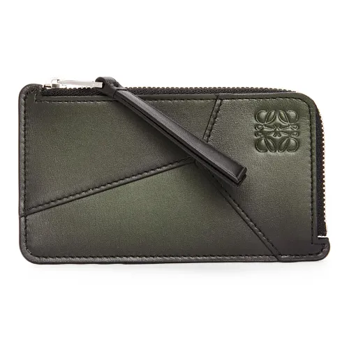 LOEWE Пазл Шелк Коровья кожа Картхолдер Обычный Мужской Aquarium Зеленый