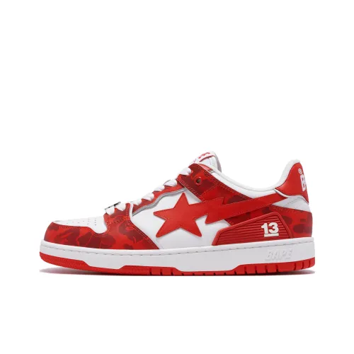 A BATHING APE Clutch Sta SK8 LOW Топ Скейтборд Кроссовки Мужской Белый Красный