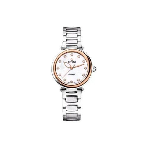 TITONI Dazzling Beauty Collection Автоматический Механический Механизм Женские Часы Зонт 33,5 мм Белый Циферблат