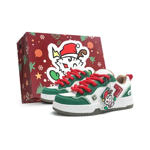 Jifffly Амортизация Высота Увеличение Устойчивость к Износу Низкие Кроссовки для Скейтбординга Унисекс Белый Зеленый