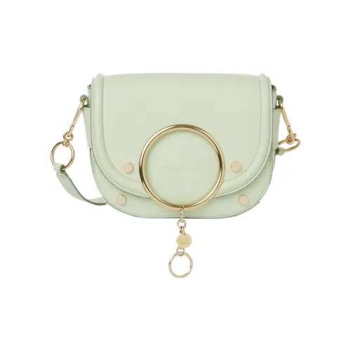 See By Chloe Small Grain Коровья кожа Сумка через плечо Женская Светло-зеленая