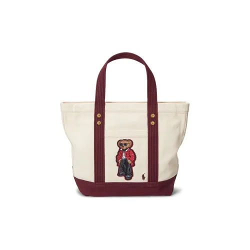 Polo Ralph Lauren Polo ID Ткань Одно плечо Сумка Маленькая Женская Светлый Умбра Темный Бордовый