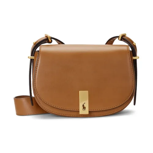 Polo Ralph Lauren Polo ID Коровья кожа Седло Сумка Сумка через плечо Женская Коричневая