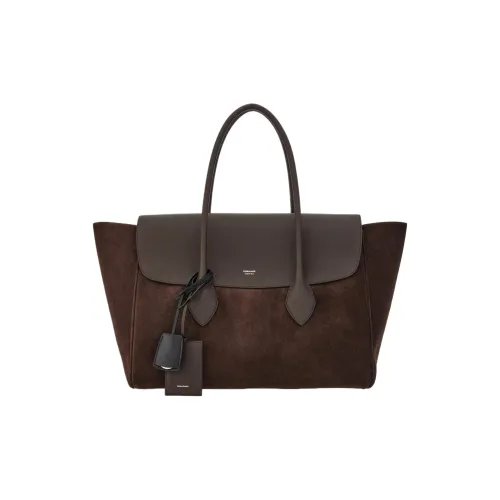 Ferragamo Hammered Телячья кожа Тоут Сумка Сумка для покупок Сумка Большая Мужская Коричневая