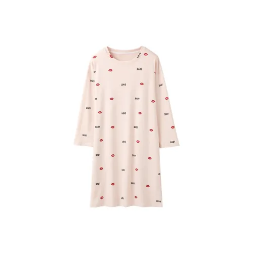 Huggy Kissy Серо-розовые Женские Ночные сорочки