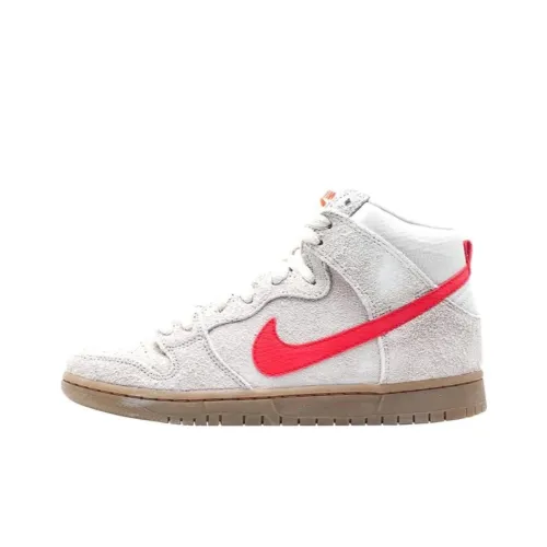Nike Dunk High Pro SB Slip-on Устойчивый к истиранию Высокий Топ Скейтбординг Кроссовки Унисекс Бежевый Красный