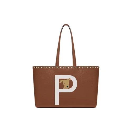 Valentino Rockstud Телячья кожа с рельефом Тоут Сумка Сумка для покупок Сумка на плечо Сумка Маленькая Женская Седло Белый