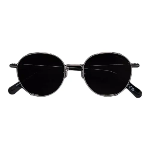 Moncler Галванизированный металл Круглые солнцезащитные очки Мужские Серебряный