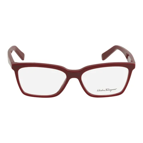 FERRAGAMO Пластик Нерегулярная форма Оправы для очков Женские Красный