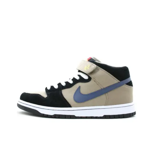 Nike Dunk Амортизация Износостойкий MID Топ Скейтборд Кроссовки Мужские Серый Черный