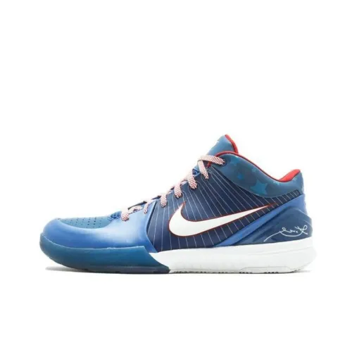 Nike Zoom Kobe 4 Амортизация Покрытие Низкий Верх Баскетбольные Кроссовки для Игры Мужской Синий