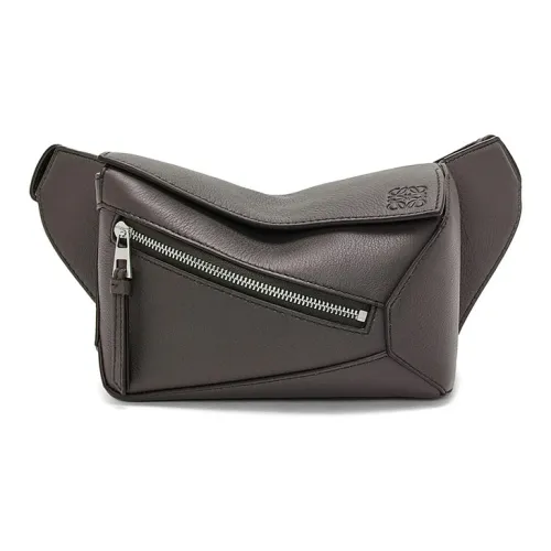 LOEWE Пазл Классический Коровья кожа Бананка Мини Мужской Темно-серый