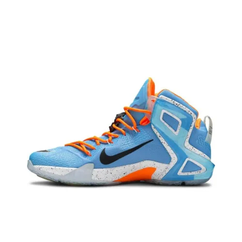 Nike Lebron 12 Elite 'ELEVATE' Нескользящий Легкий MID Баскетбольные кроссовки Мужской Синий Оранжевый