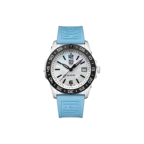 LUMINOX Кварцевый механизм Унисекс Часы 39 мм Жемчужная раковина Циферблат Цвет Резина Чехлы для часов Резиновый ремешок