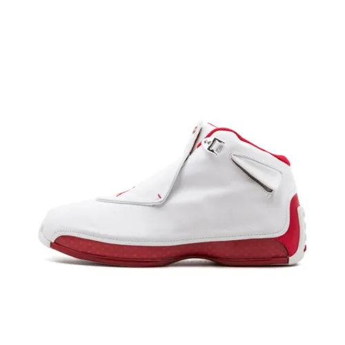 Jordan Air Jordan 18 OG MID Топ Винтажные баскетбольные кроссовки Мужской Белый Красный