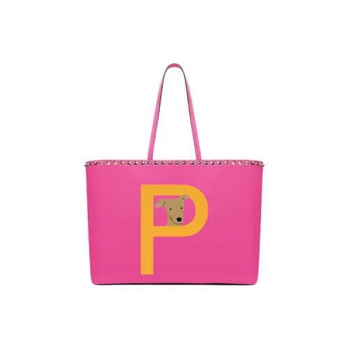 Valentino Телячья кожа с рельефом сумка-тоут сумка для покупок сумка через плечо женская сумка фуксия подсолнух