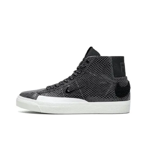 Nike Blazer Амортизация и Дышащий MID Топ Скейтборд Кроссовки Мужские Серый Черный
