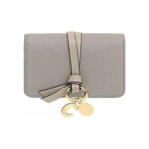 Chloe Alphabet Кожа Мелочь Кошелек Женские Кашемир Серый
