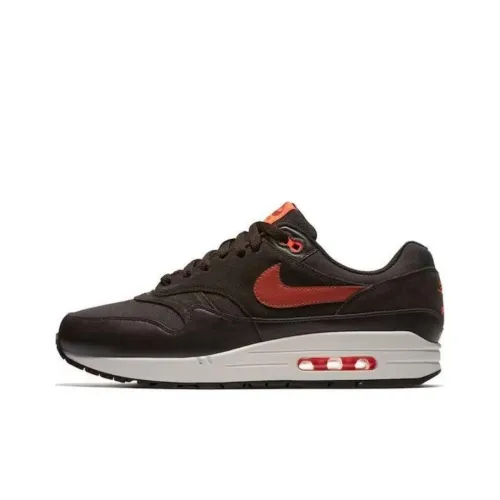 Nike Air Max 1 Амортизация Износостойкий Низкий Топ Повседневная Обувь Мужская Черный Оранжевый