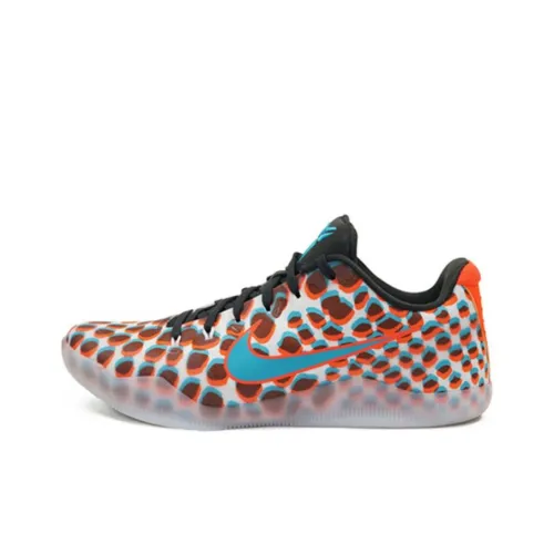 Nike Kobe 11 EM 3D Коби Очки Бесплатно 3D Низкий Топ Баскетбольные кроссовки для игры Мужской Белый And Красный Гороховый узор