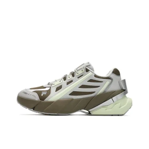 FILA FUSION Ti 22 Амортизация Износостойкий Низкий Топ Casual Мужской Зеленый Серый