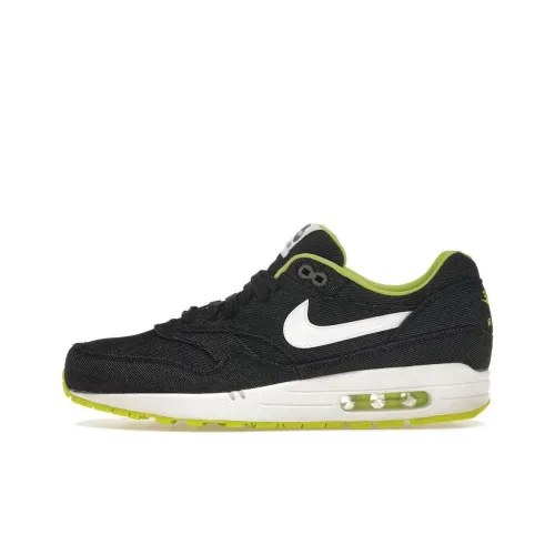 Nike Air Max 1 Амортизация Низкий Топ Casual Унисекс Черный Белый