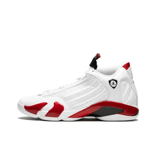 Jordan Air Jordan 14 Ретро Конфетный Трость MID Топ Винтажные баскетбольные кроссовки Мужской Красно-белый Выпуск 2012 года