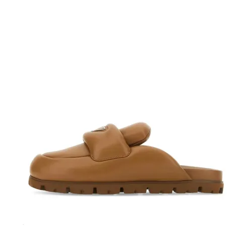 PRADA Резиновая подошва Домашние тапочки Женские Коричневый