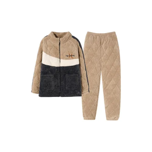 Qin Jing Хаки Абрикос Мужской Пижамные комплекты