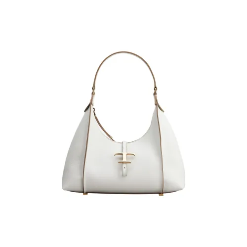 TOD'S Вечный кожаный хобо-сумка плечевая сумка маленького размера женская белая