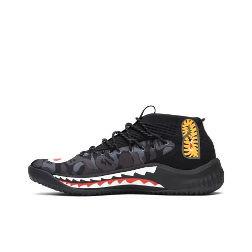 Bape x Adidas D Lillard 4 Shark MID Баскетбольные кроссовки Unisex Черный