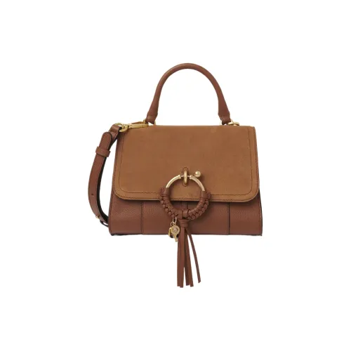 See By Chloe JOAN Series Замша с Fine Крупнозернистая текстура Коровья кожа Плечо Сумка через плечо Сумка Женская Карамель