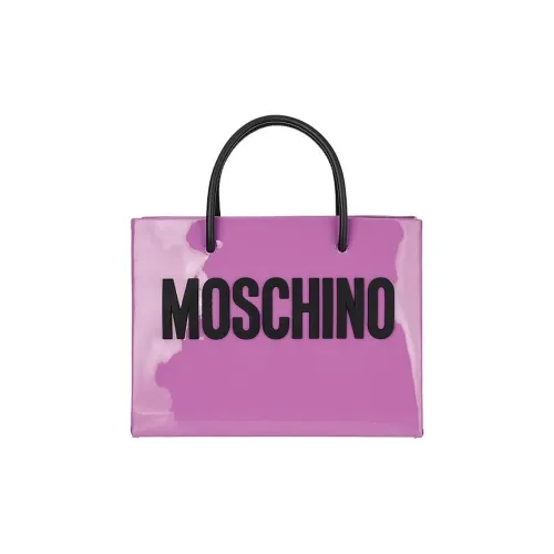 MOSCHINO Блестящая сумка Tote из коровьей кожи сумка для покупок портативная сумка через плечо женская светло-фиолетовая
