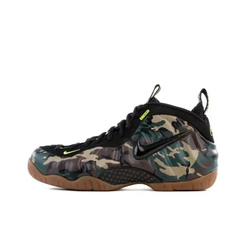 Nike Foamposite Pro Army CAMO MID Топ Винтажные баскетбольные кроссовки Унисекс Зеленый Черный